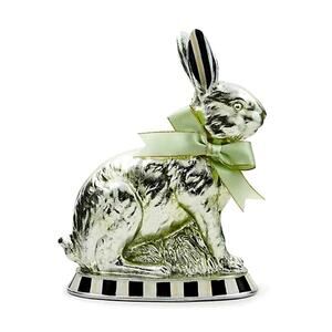MACKENZIE CHILDS Calico Foil Small Bunny Spring Easter Home Decor NEW
